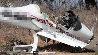 זירת התרסקות המטוס הקל בכפר גליקסון