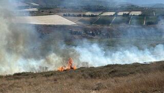 השריפות לאחר מתקפת הירי של חיזבאללה סמוך ליישוב אביבים