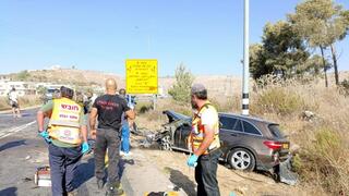 זירת התאונה בכביש 555 בשומרון