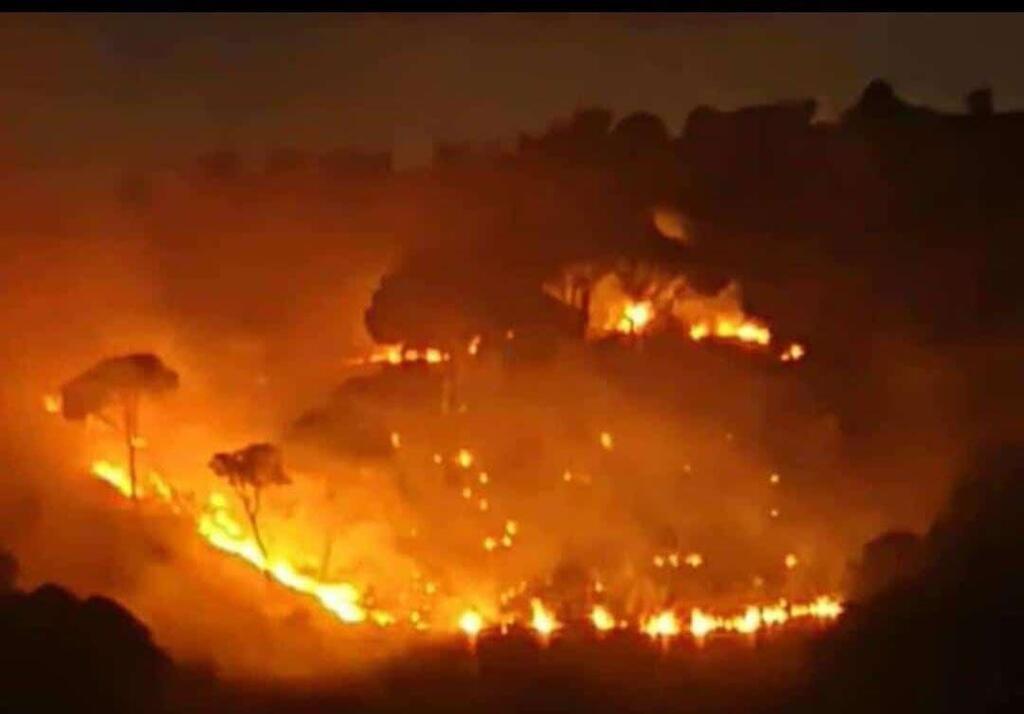 תיעוד לבנוני משריפה בכפר ראשיא אל-פוחאר לכיוון כפר חמאם בדרום לבנון,