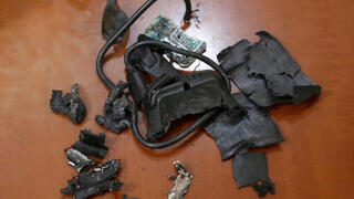 שרידי ביפר שהתפוצץ