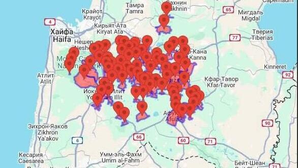 Карта обстрела в ночь на 22 сентября 
