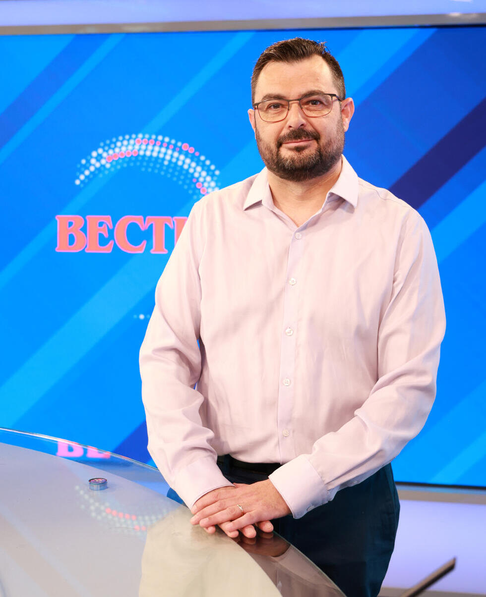 Давид Бурда на съемках проекта "Вестей" "Герой года"