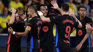 שחקני ברצלונה מאושרים