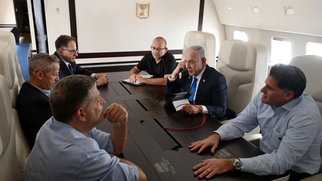  ראש הממשלה בנימין נתניהו במטוס כנף ציון בדרכו לנאום בעצרת הביטחון של האו"ם 