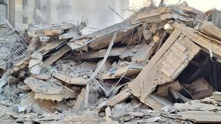 הריסות לאחר התקיפות בדאחיה