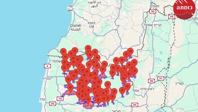 מטח רקטות מלבנון לעבר הגליל העליון
