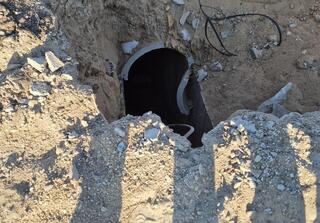 פיר המנהרה שהושמד