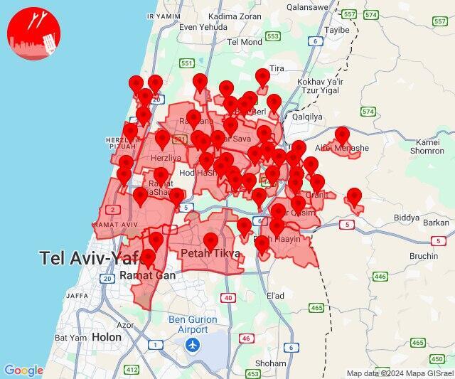 Tel Aviv, Sharon Plains in central Israel come under rocket fire from Lebanon 