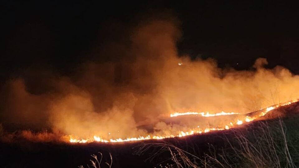 שריפה במנחמיה לאחר יירוט הכטב"ם