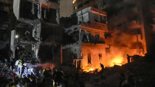 בניינים הרוסים שנפגעו מתקיפה אווירית ישראלית במרכז ביירות, לבנון