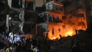 בניינים הרוסים שנפגעו מתקיפה אווירית ישראלית במרכז ביירות, לבנון