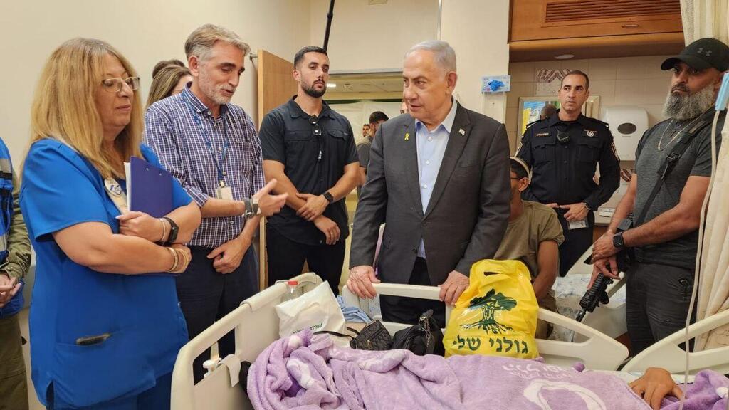 בנימין נתניהו בביקור בבית החולים הלל יפה