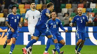 שחקן נבחרת איטליה מתאו רטגי חוגג נגד ישראל