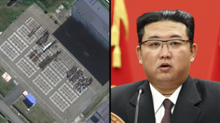 צפון קוריאה קים ג'ונג און פיצוץ כבישים שמקשרים אל דרום קוריאה, רוסיה התאספות של חיילים מ צפון קוריאה ב בסיס רוסי לקראת שליחתם ל אוקראינה תמונות לוויין שפרסם המודיעין של דרום קוריאה