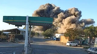 תיעוד מרגע נפילת הטיל בקיבוץ מעגן מיכאל