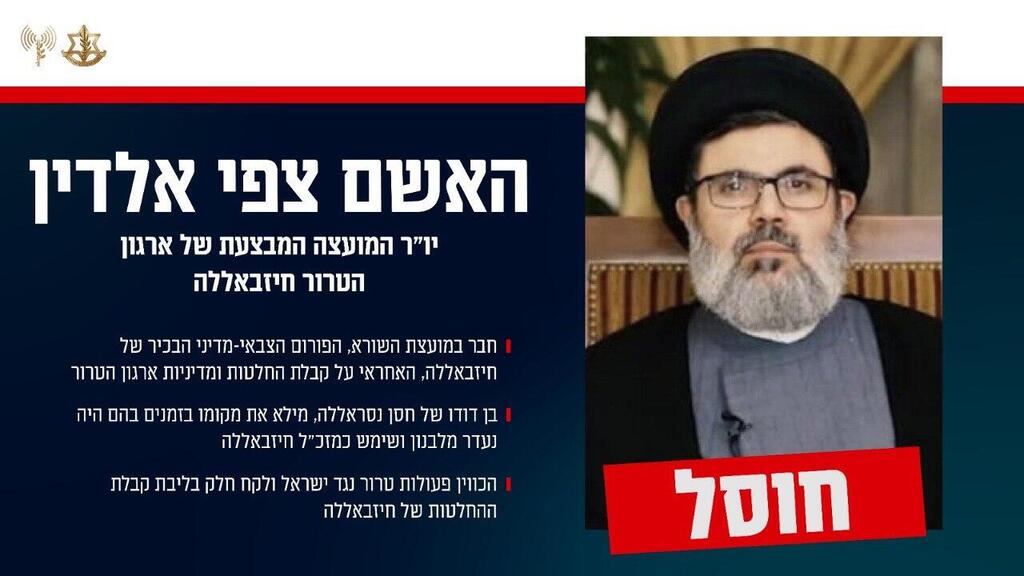 תעודת זהות בנושא חיסולו של ראש המועצה המבצעת של חיזבאללה, האשם צפי אלדין