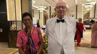 Hans Vischjager with his wife Bernadette Gunawardane-Vischjager