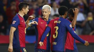 שחקני ברצלונה חוגגים