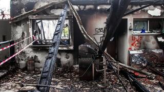 Кфар-Аза. Разрушенный и сожженный боевиками дом