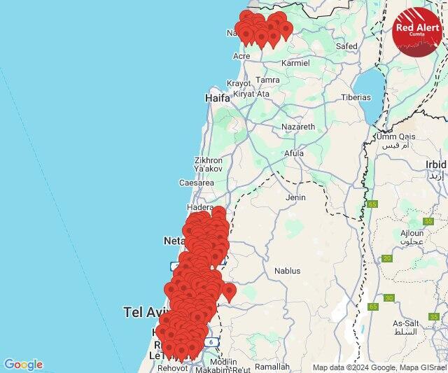 Sirens in central Israel