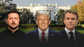 עמנואל מקרון  דונלד טראמפ ולדימיר זלנסקי הבית הלבן 