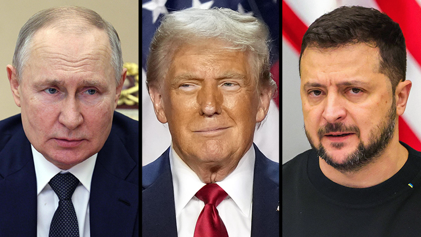 Kremlin says no Trump-Putin call, Zelensky wants territory back (Photo: AP, Reuters, Olivier MATTHYS / POOL / AFP צילום: Alex Brandon, AP) וולודימיר זלנסקי, דונלד טראמפ, ולדימיר פוטין