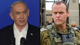 חצאים תת-אלוף שלומי בינדר ובנימין נתניהו