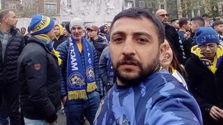 Malham Asaad in Amsterdam with Maccabi Tel Aviv fans 