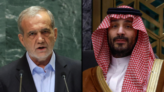 מוחמד בן סלמאן יורש העצר וראש ממשלת ערב הסעודית, נשיא איראן מסעוד פזשכיאן 