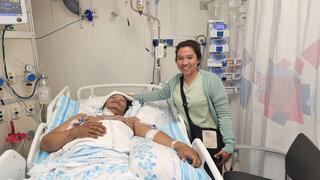 צ'א'צ'אי סינטראסואט אזרח תאילנדי שנפצע אנושות מפגיעת רקטה סמוך למטולה מתאושש ומטופל על ידי בת זוגו  בביה"ח רמב"ם