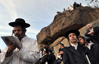 Jewish pilgrims in Uman. 'Their goal is that the Hasidim won't come to Ukraine at all (Archive photo: AFP)