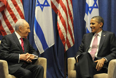 Peres with US President Barack Obama (Photo: Moshe Milner, GPO)