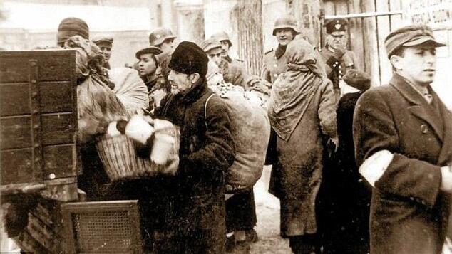 Jews in the Lublin Ghetto in Poland