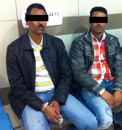 Wounded men (Photo: Maor Buchnik)