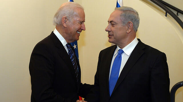 US Vice President Joe Biden with Prime Minister Benjamin Netanyahu (Archive Photo: Haim Tzach/GPO)