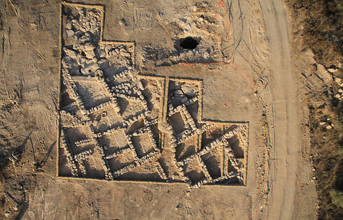 The excavated village (Photo: Skyview, courtesy of the Israel Antiquities Authority)