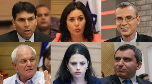 Signatories of the letter: Danny Danon, Miri Regev, Yariv Levine, Haim Katz, Ayelet Shaked, Ze'ev Elkin (Photo: Gil Yohanan, Benny Douth, Alex Kolomoisky, Ohad Zwigenberg) (צילום: גיל יוחנן, בני דויטש, אלכס קולומויסקי, אוהד צויגנברג) Signatories of the letter: Danny Danon, Miri Regev, Yariv Levine, Haim Katz, Ayelet Shaked, Ze'ev Elkin (Photo: Gil Yohanan, Benny Douth, Alex Kolomoisky, Ohad Zwigenberg)