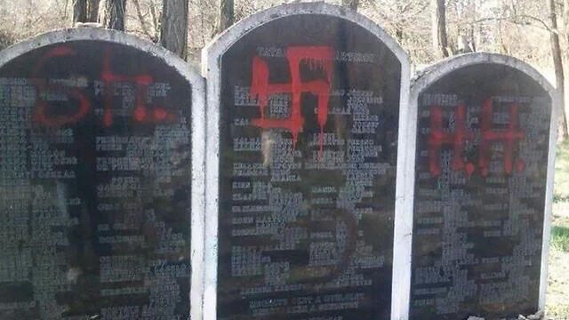 Jewish graves desecrated in Hungary. 'Anti-Semitic assaults, hate speech, harassment, and vandalism are severely impacting Jewish communities across the EU' (Photo: Feher Gabor)