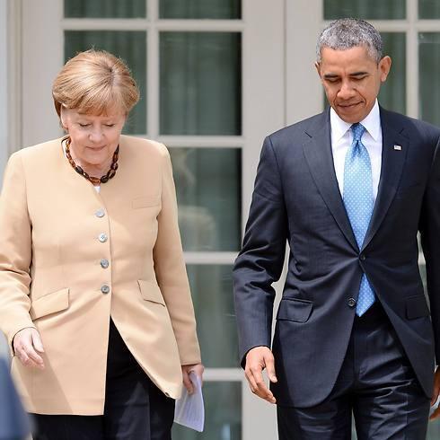 Obama and Merkel at the White House: 'She was personally offended' (Photo: AP) (צילום: AP) Obama and Merkel at the White House: 'She was personally offended' (Photo: AP)