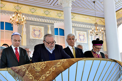 Former Ambassador Gabby Levy (second from right) at ceremony (Photo: Saleem Bonfil)