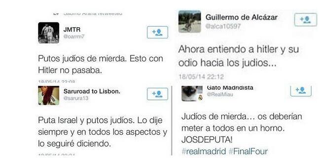 ציוצים אנטישמיים מכבי תל אביב (צילום מסך) ציוצים אנטישמיים מכבי תל אביב