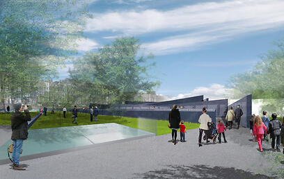 אמסטרדם שואה יהודים הנצחה (צילום: AFP PHOTO/ Studio Daniel Libeskind/ Comite Auschwitz) אמסטרדם שואה יהודים הנצחה