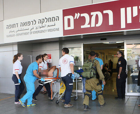 Evacuating the wounded (Photo: Rambam Medical Center)