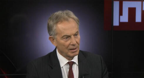 Tony Blair at the Ynet studio last year. (צילום: יוגב אטיאס ואורי דוידוביץ) Tony Blair at the Ynet studio last year.