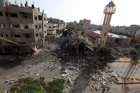 Mosque hit by IAF in Gaza (Photo: EPA)
