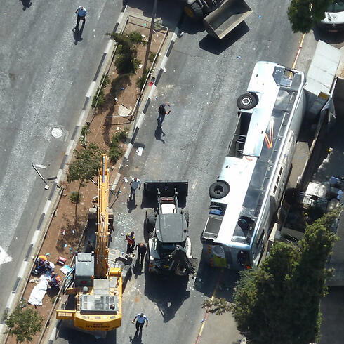 Aerial image of the scene of the August 4 attack in Jerusalem (Photo: Israel Police)