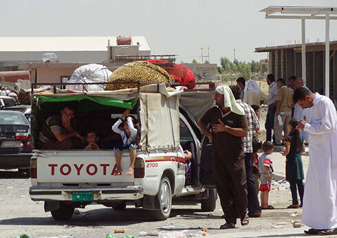 Kurds escape Erbil (Photo: AFP) (צילום: AFP) Kurds escape Erbil (Photo: AFP)
