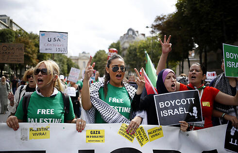 Pro-Palestinian protesters in Paris. Funding anti-Israel activity (Archive photo: AFP) (צילום: AFP) Pro-Palestinian protesters in Paris. Funding anti-Israel activity (Archive photo: AFP)
