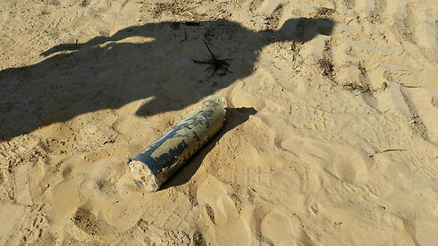 Rocket that hit Eshkol Regional Council, Saturday (Photo courtesy of the Eshkol Regional Council spokesman)